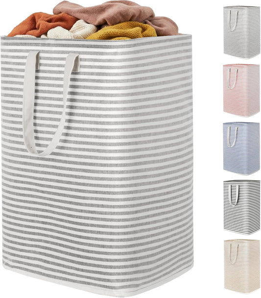 Laundry Hamper Large Collapsible Laundry Basket, Freestanding Waterproof Clothes Hamper Storage with Easy Carry Handles for Clothes in Bedroom Bathroom College Dorm for Adults, Grey, 75L